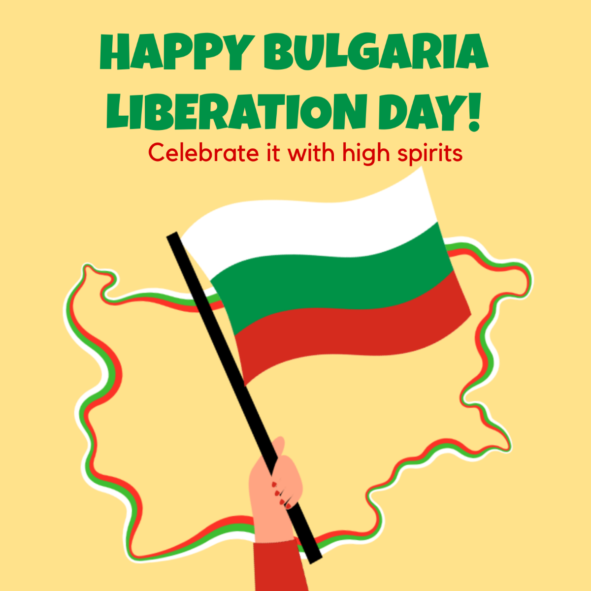 Bulgaria Liberation Day Whatsapp Post Template