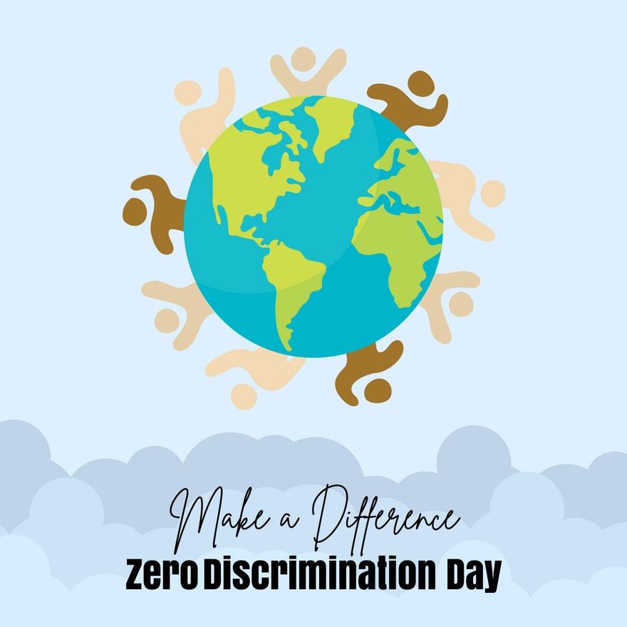 Zero Discrimination Day Vector