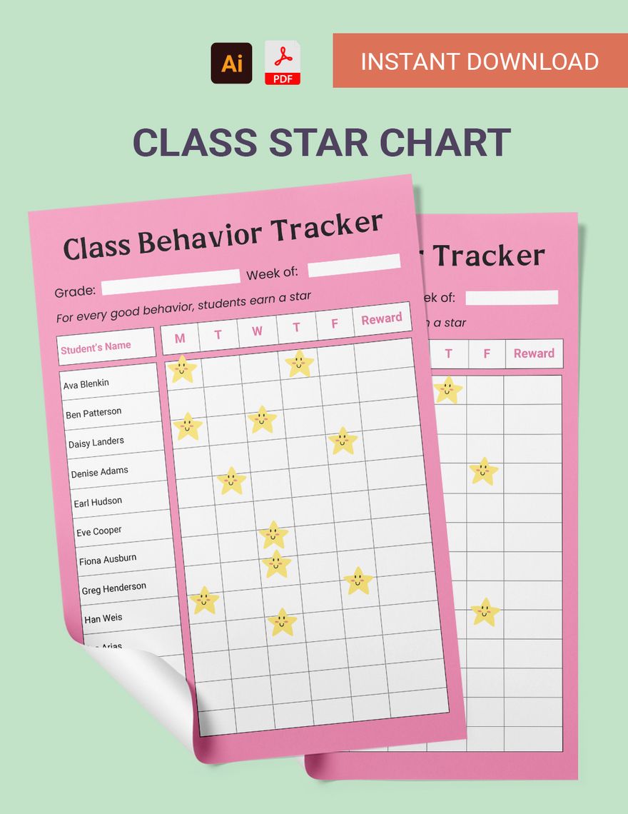 Class Star Chart In Illustrator PDF Download Template