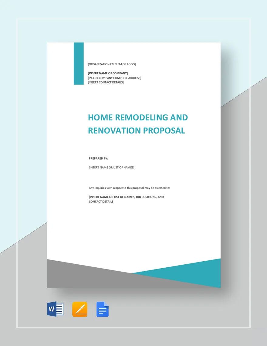 Home Remodeling and Renovation Proposal Template
