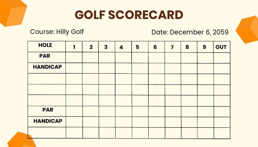 9 Hole Golf Scorecard In Illustrator Psd Word Download
