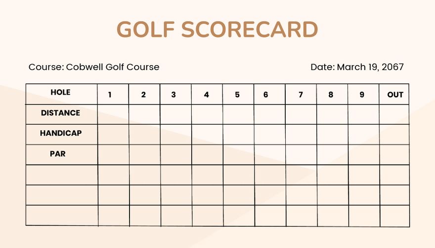 Mini Golf Scorecard