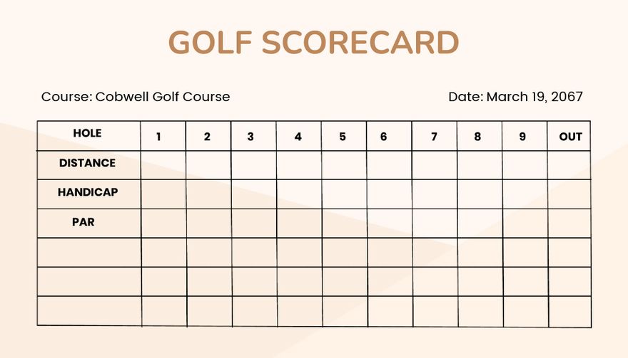 Mini Golf Scorecard In Illustrator PSD Word Download Template