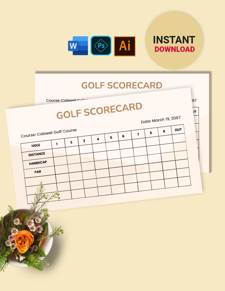 game scorecard template