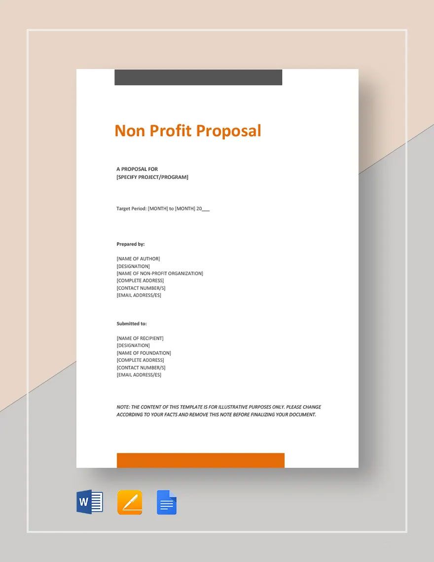 Non-Profit Proposal Template in Word, Google Docs, Apple Pages