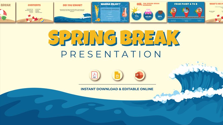 Spring Break Presentation in PDF, PowerPoint, Google Slides - Download | Template.net