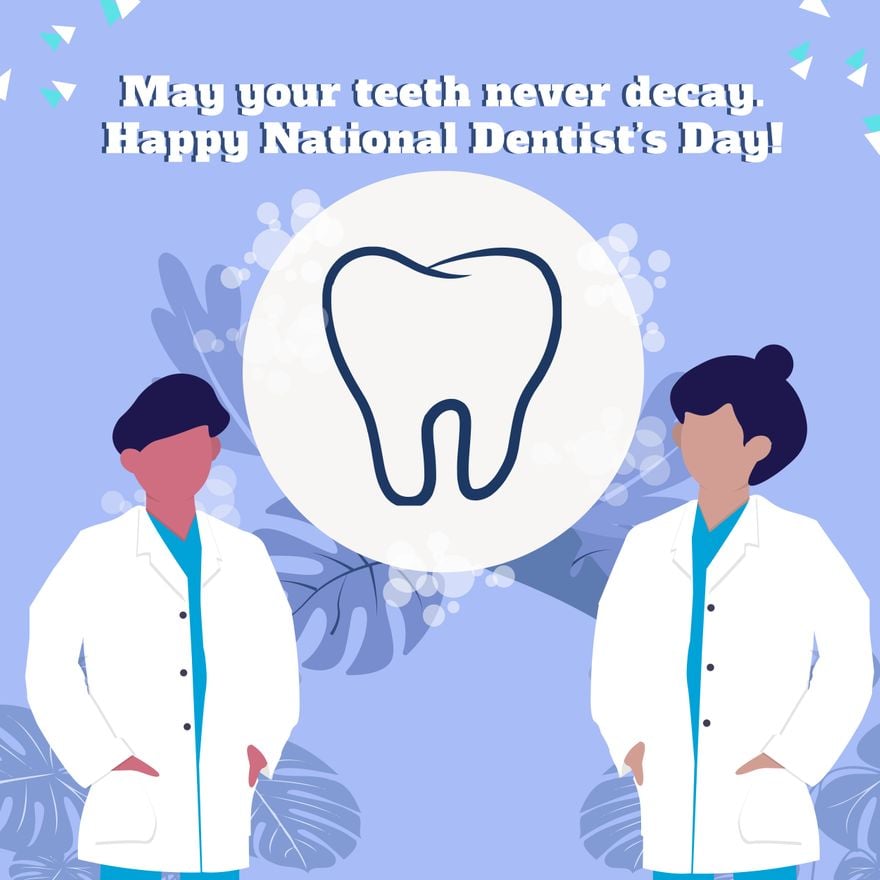Free National Dentist's Day Wishes Vector