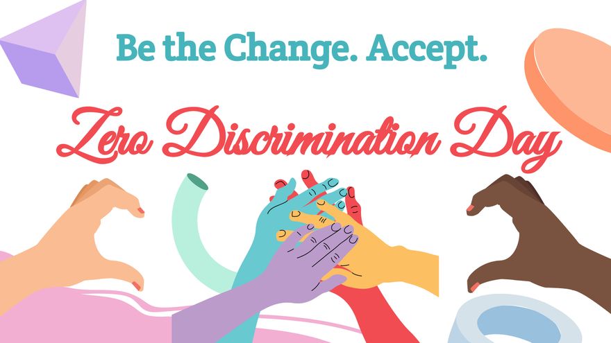 Zero Discrimination Day Cartoon Background