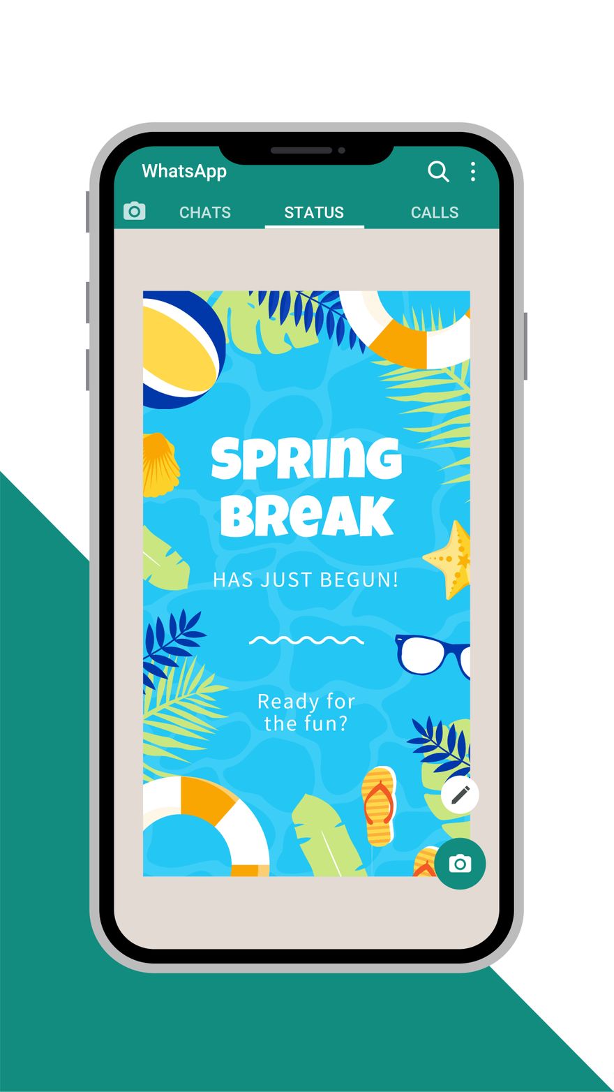 Free Spring Break Whatsapp Status in Illustrator, PSD, EPS, SVG, JPG, PNG