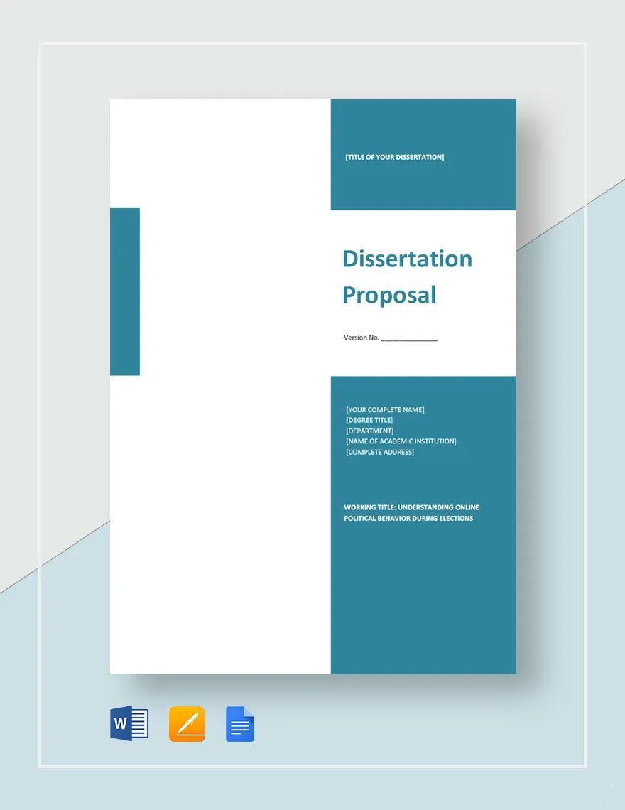 Dissertation Proposal Template in Word, Google Docs, Apple Pages