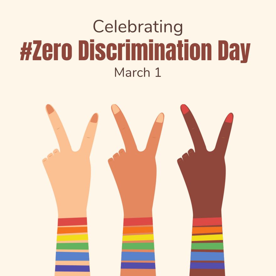 Free Zero Discrimination Day Instagram Post Template to Edit Online