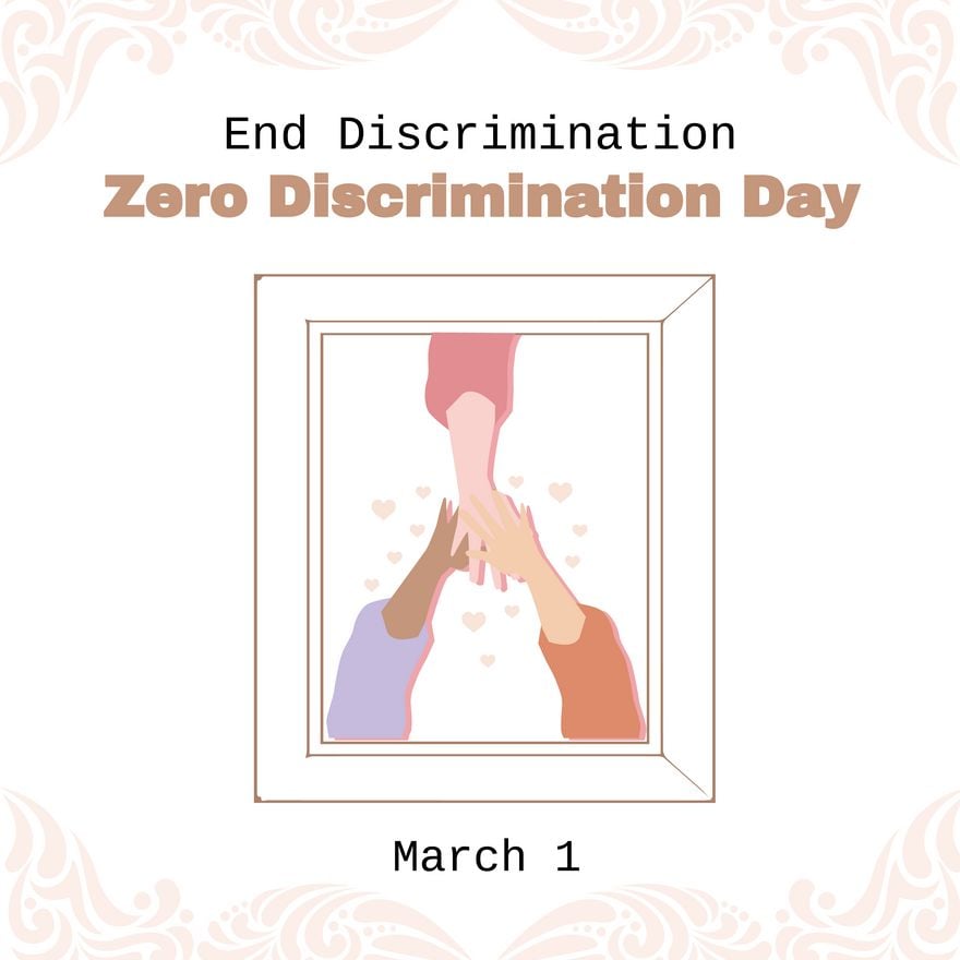 Zero Discrimination Day Flyer Vector