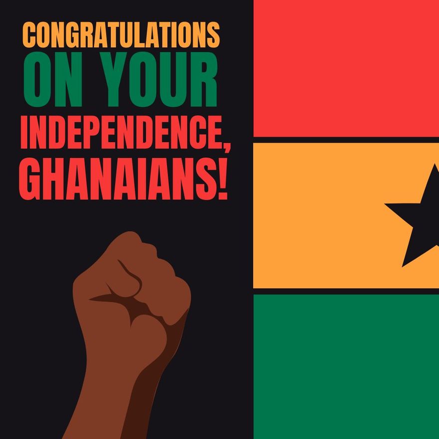 Ghana Independence Day Greeting Card Vector