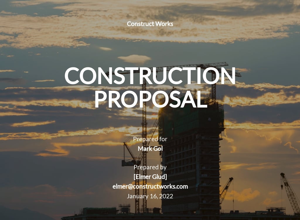 Free Construction Proposal PDF Templates, 50+ Download