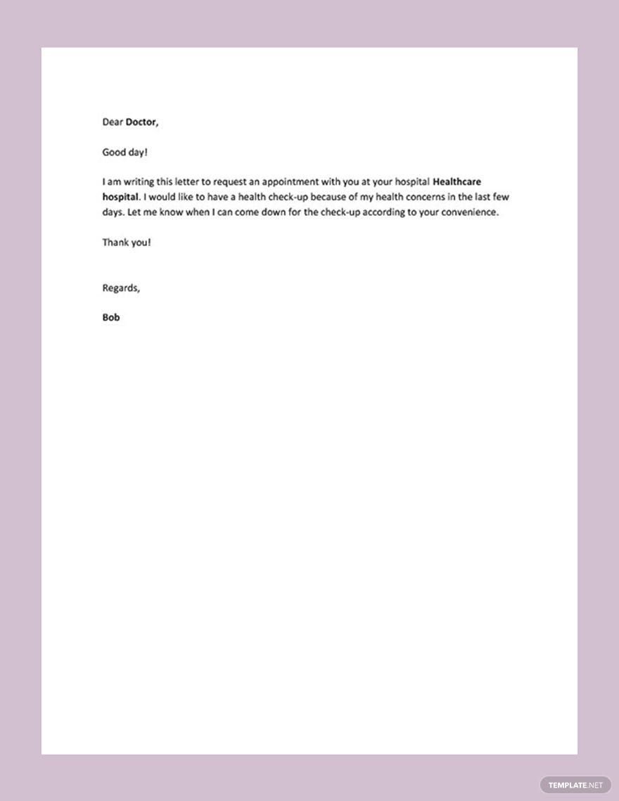 Doctor Appointment Letter Template