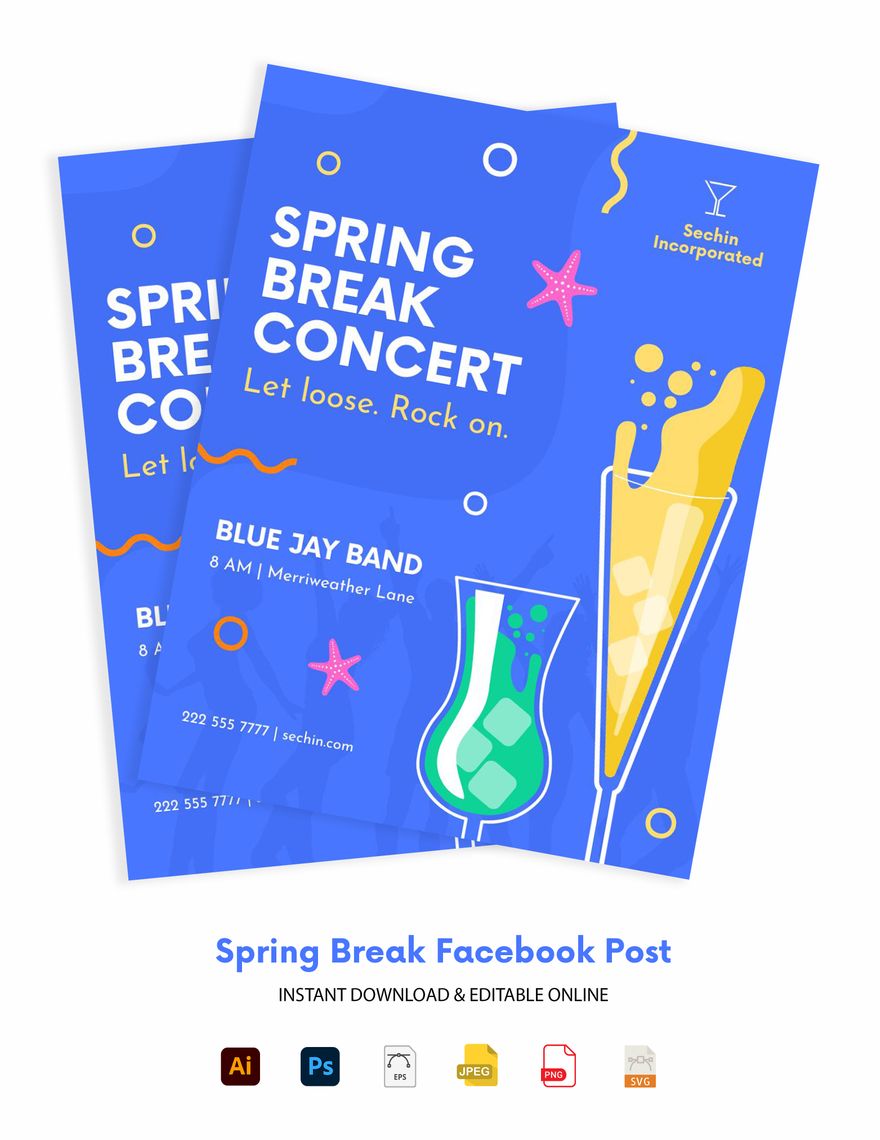 Free Spring Break Flyer in Illustrator, PSD, EPS, SVG, JPG, PNG