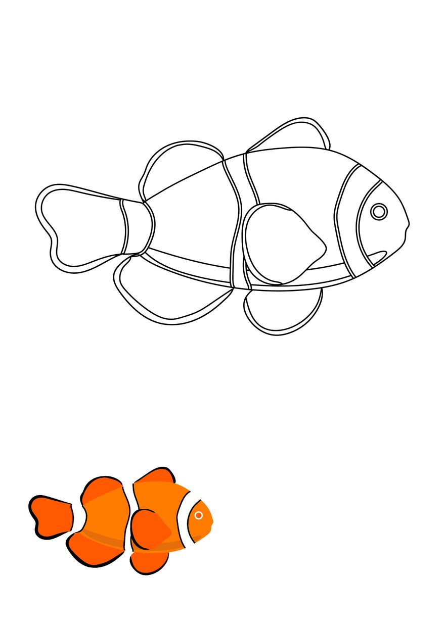 simple fish coloring page