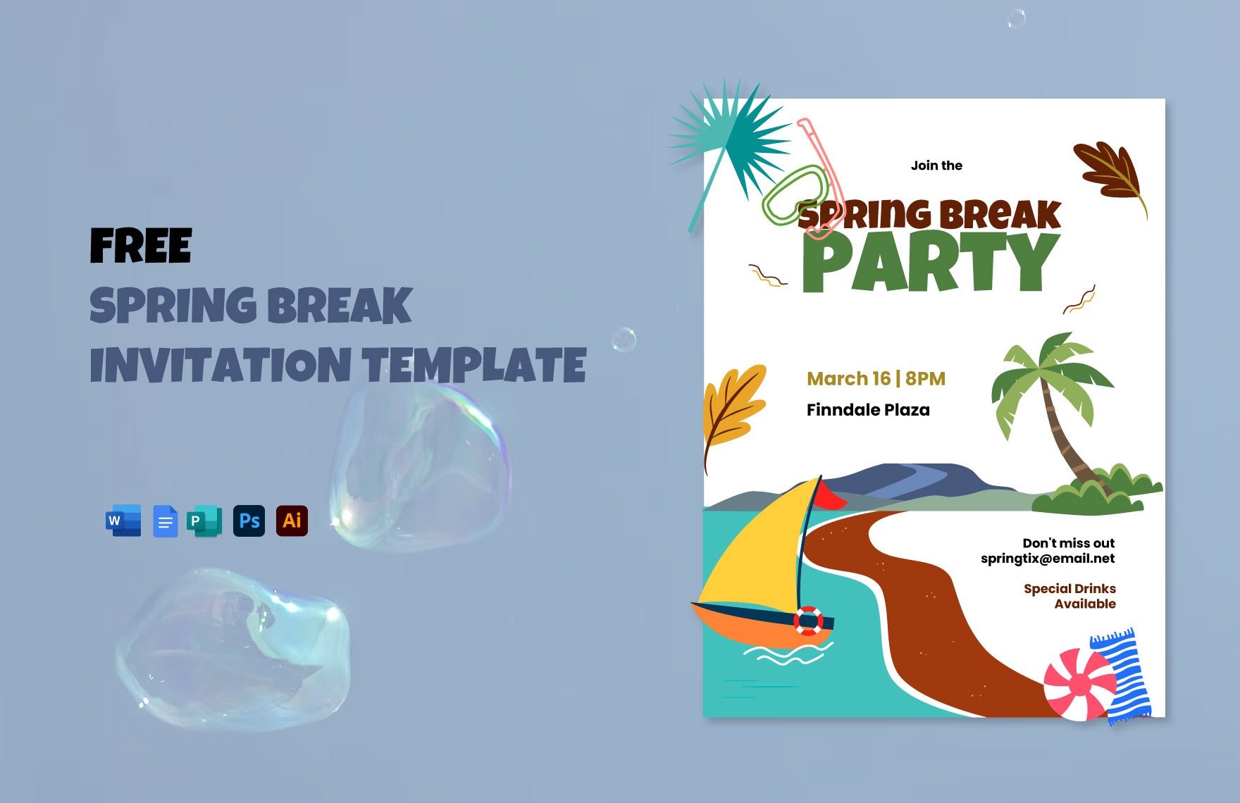 Spring Break Party Invitation