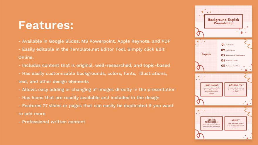Free Background English Presentation Template to Edit Online Free Background English Presentation Template to Edit Online