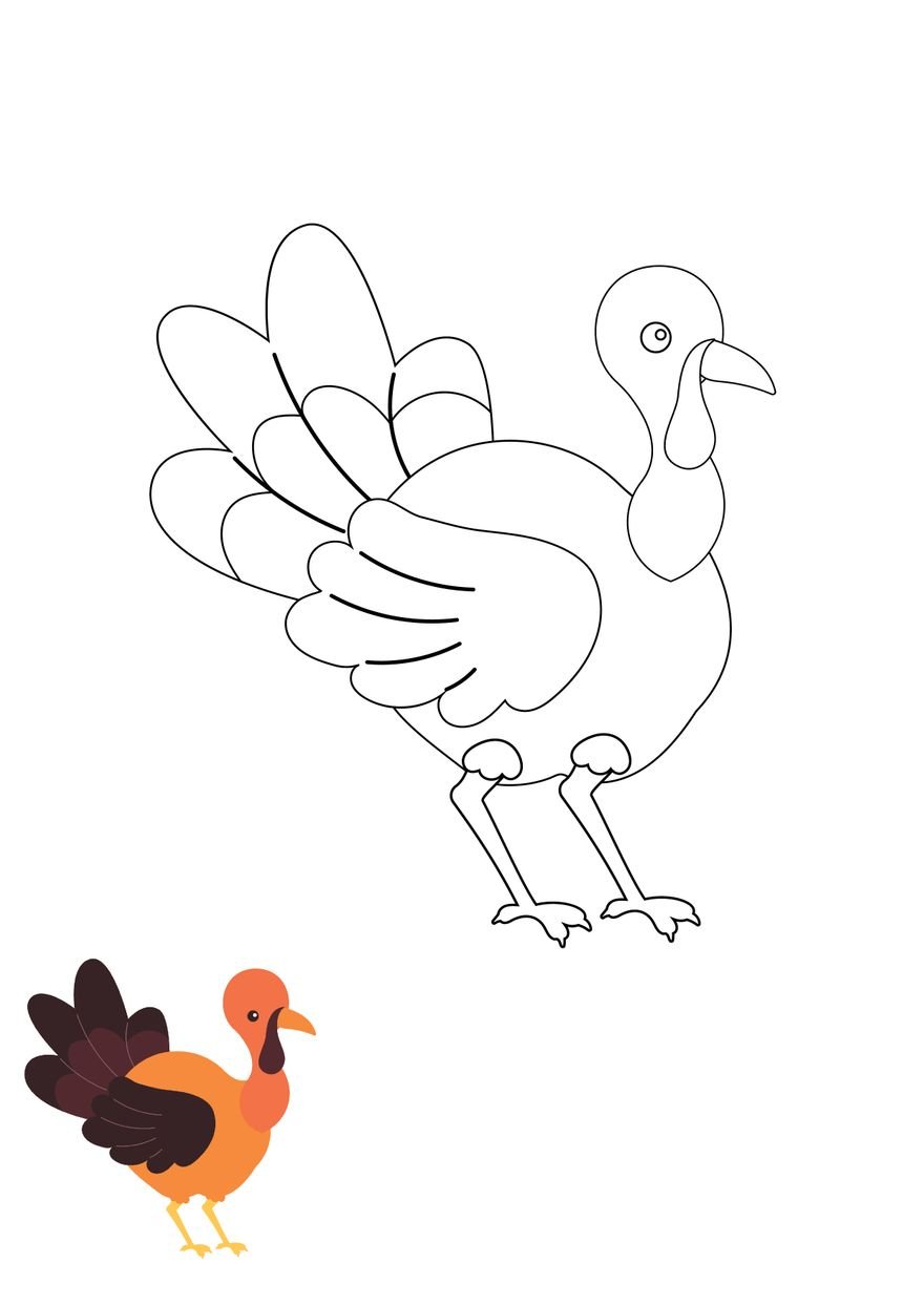Free Blank Turkey Coloring Page in PDF, EPS, JPEG