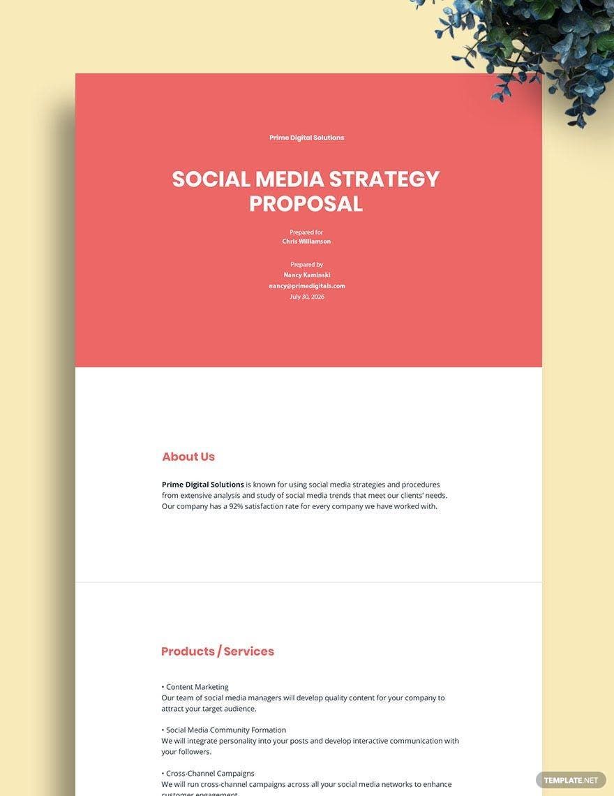 Social Media Strategy Proposal Template