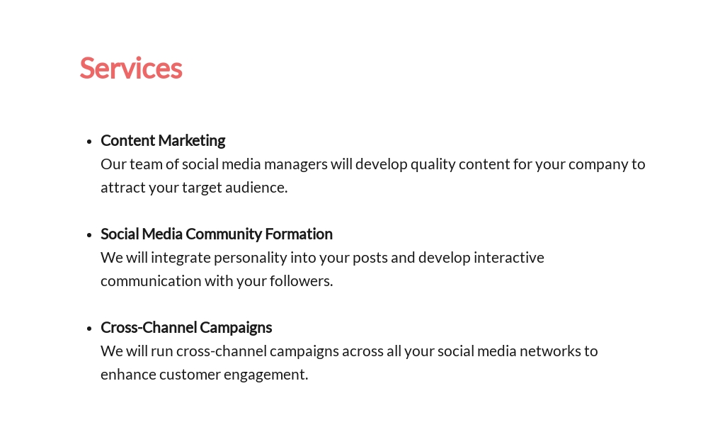 Social Media Strategy Proposal Template In Google Docs Word Apple 