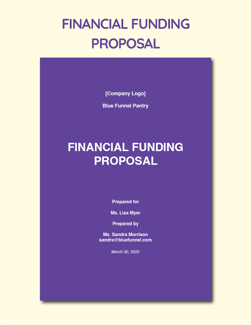 Financial Funding Proposal Template