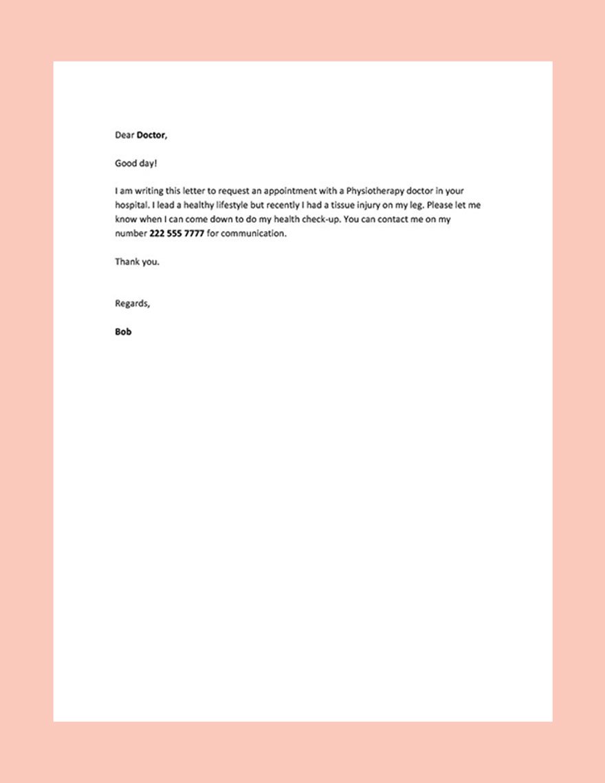 Hospital Appointment Letter Template