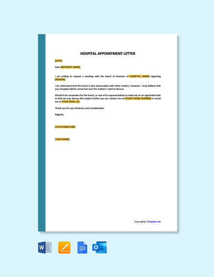 FreeHospitalAppointmentLetterTemplate