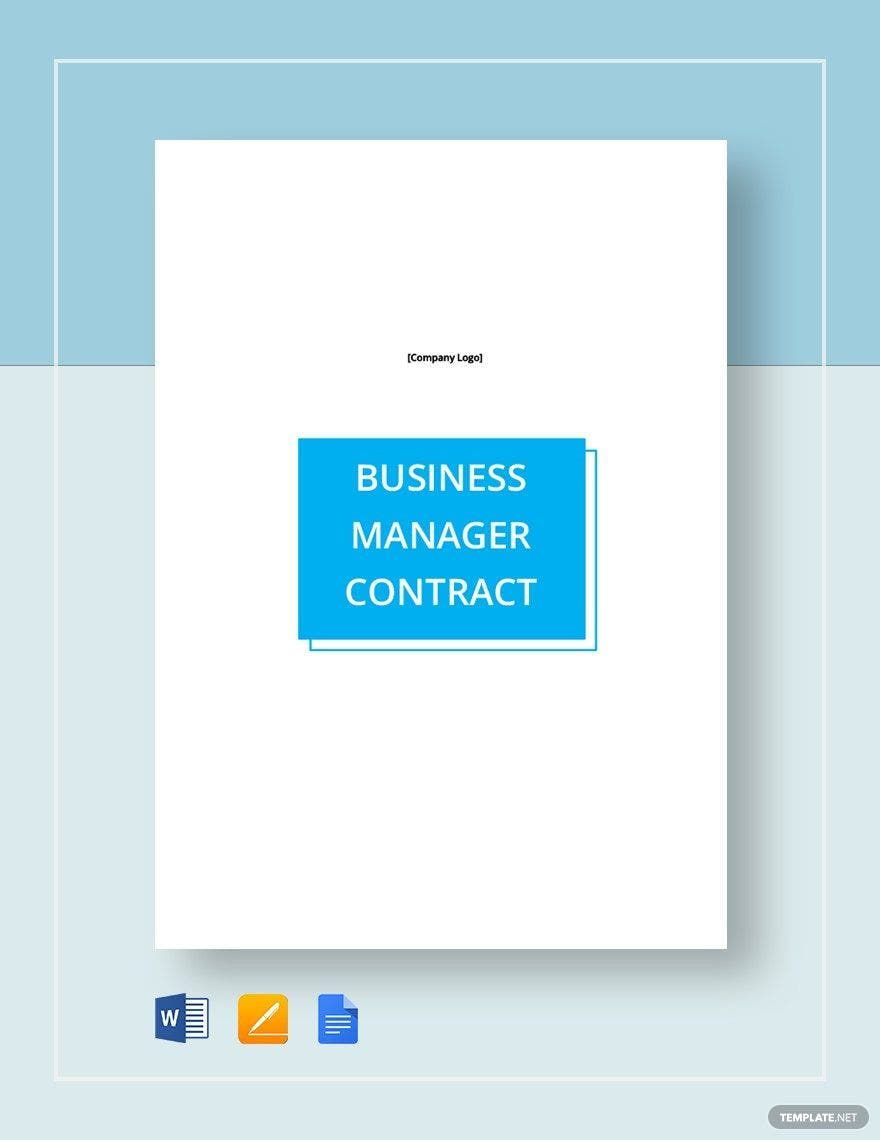 Business Manager Contract Template in Word, Google Docs, Apple Pages