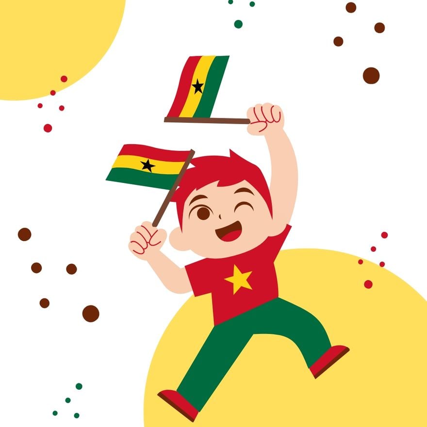 Free Ghana Independence Day Cartoon Vector