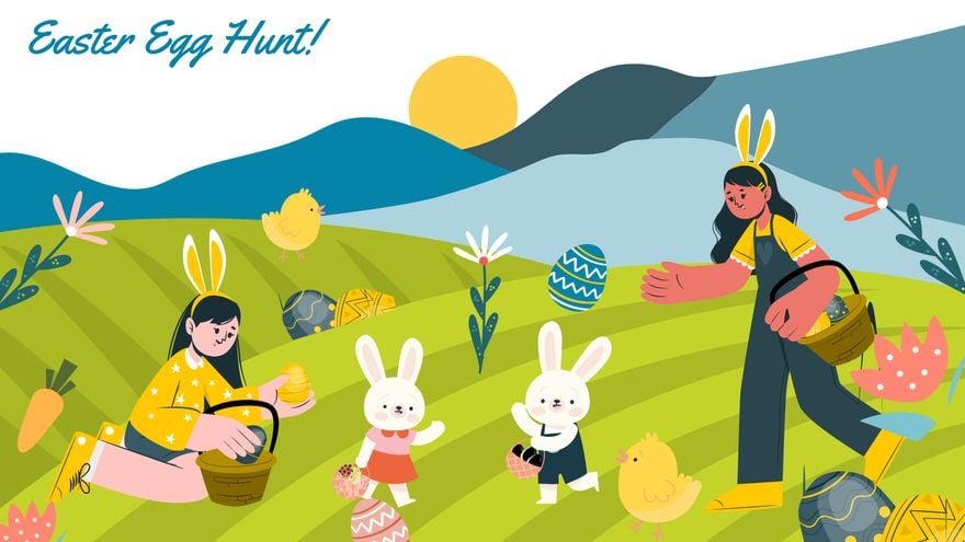 Free Easter Egg Hunt Background in PDF, Illustrator, PSD, EPS, SVG, JPG, PNG