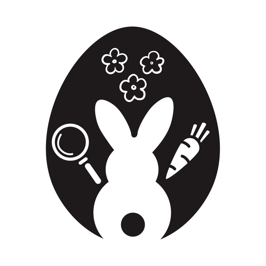 Free Easter Egg Hunt Silhouette in Illustrator, EPS, SVG, JPG, PNG