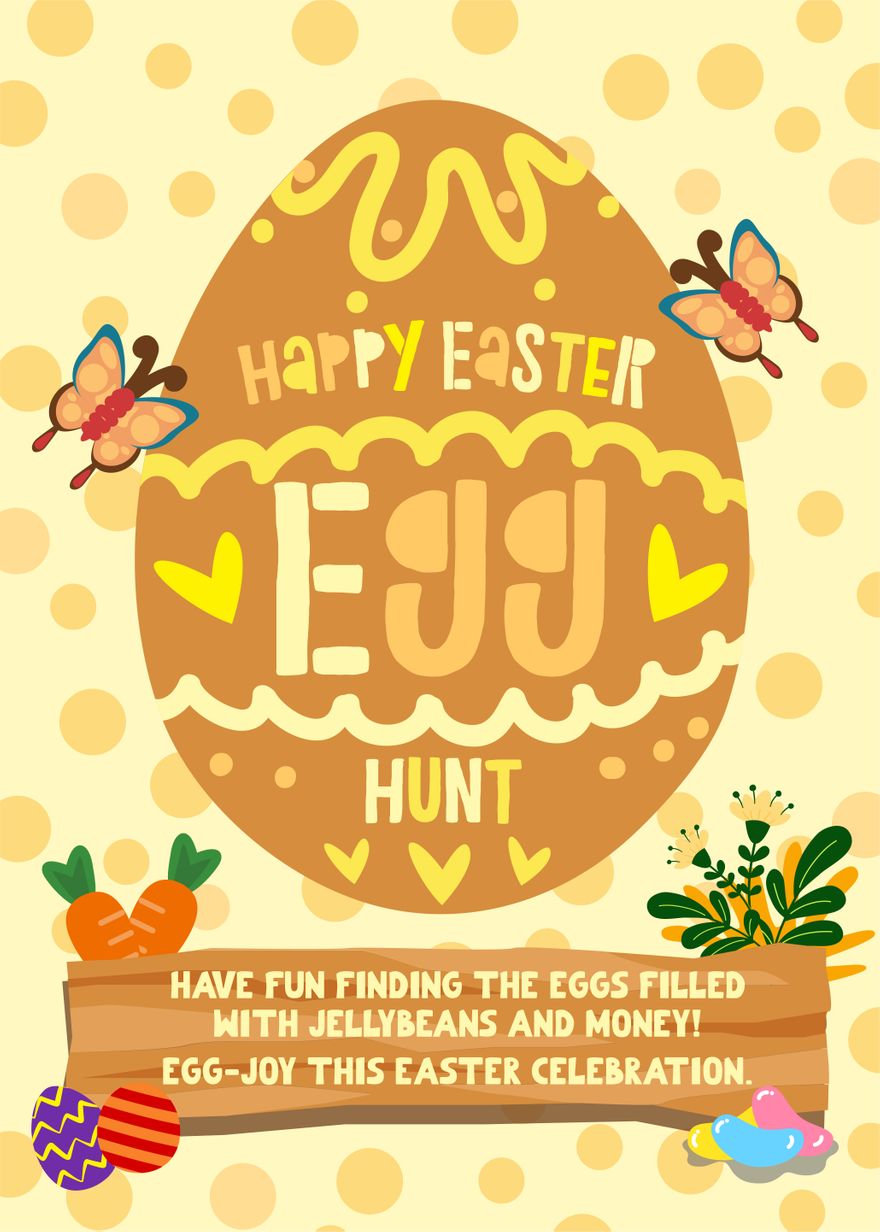 Free Easter Egg Hunt Greeting  in Illustrator, PSD, EPS, SVG, JPG, PNG