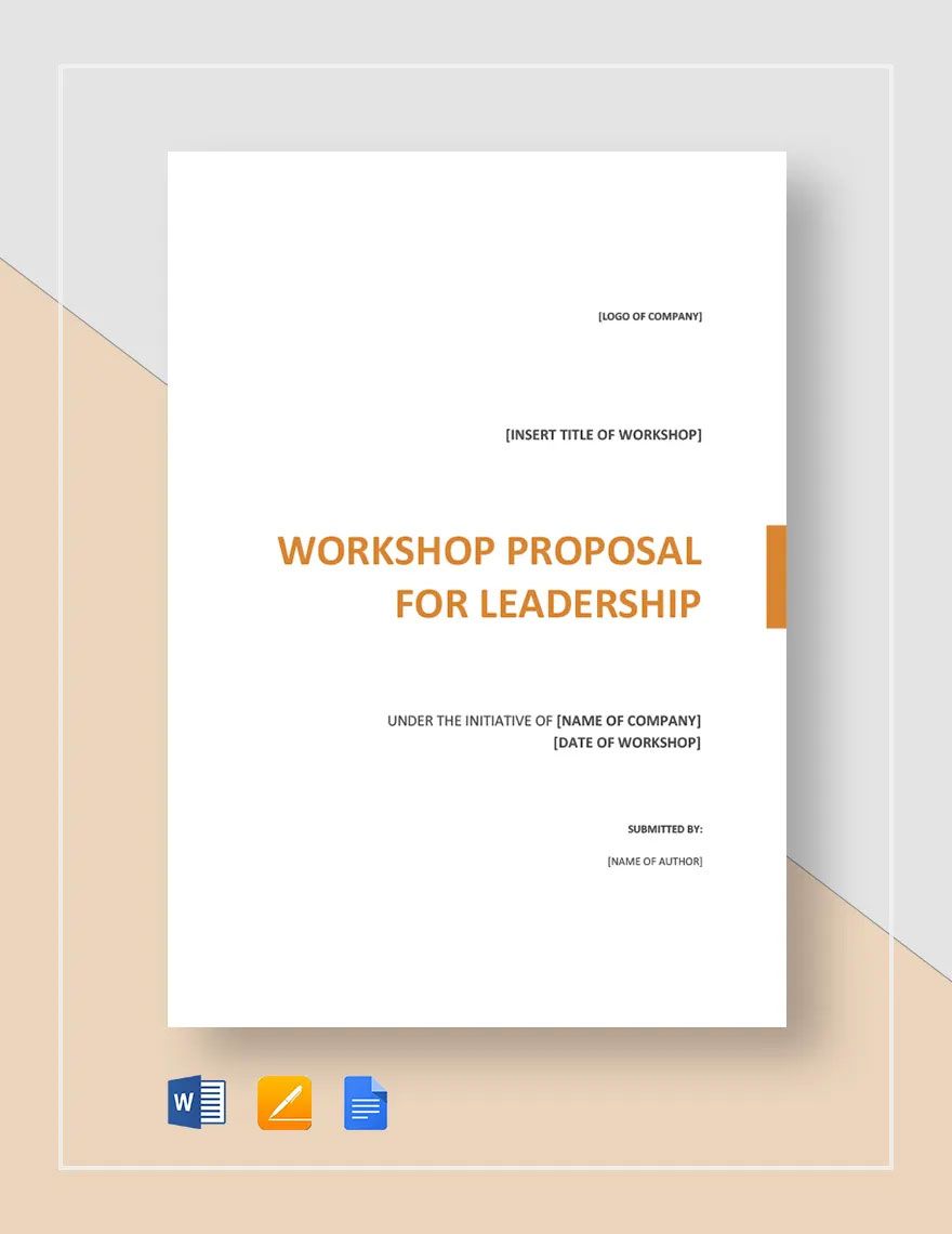 Workshop Proposal Template in Word, Google Docs, Apple Pages