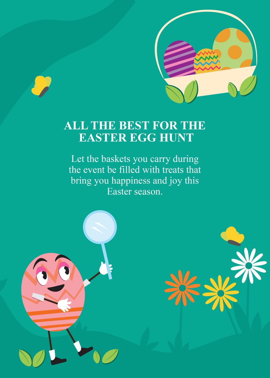 Free Easter Egg Hunt Message - Download in Illustrator, PSD, EPS, SVG, JPG, PNG