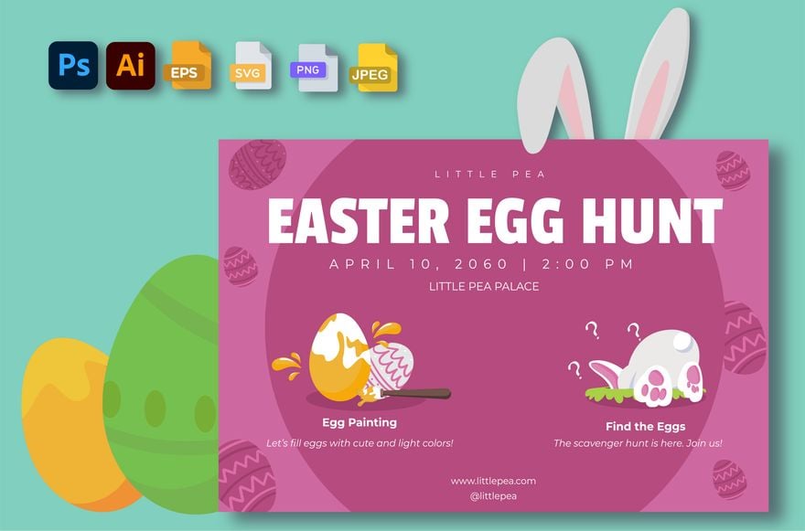 Easter Egg Hunt Banner in Illustrator, PSD, EPS, SVG, PNG, JPEG