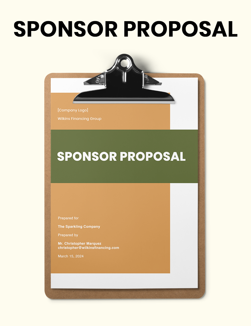 Sponsor Proposal Template