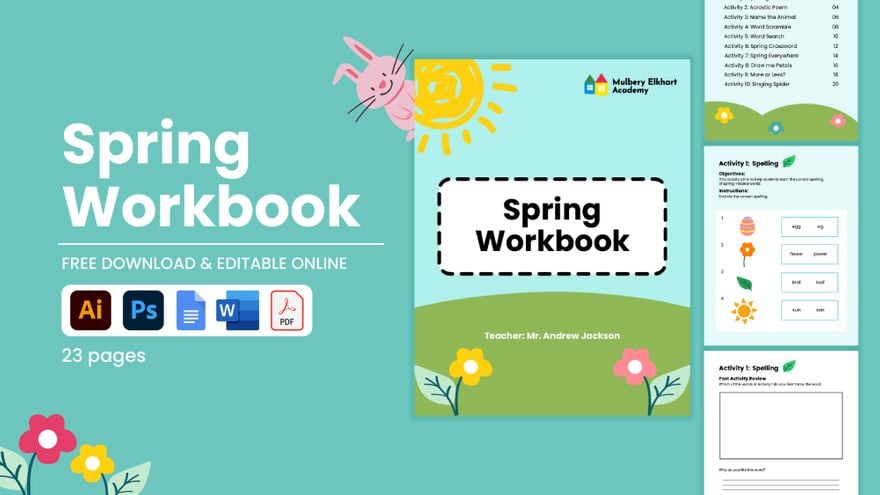 Spring Workbook Template