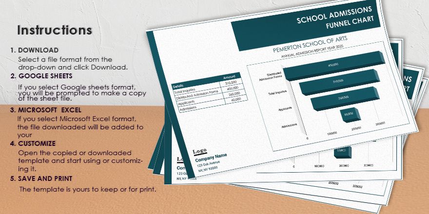 School Admissions Funnel Chart Google Sheets Excel Template net