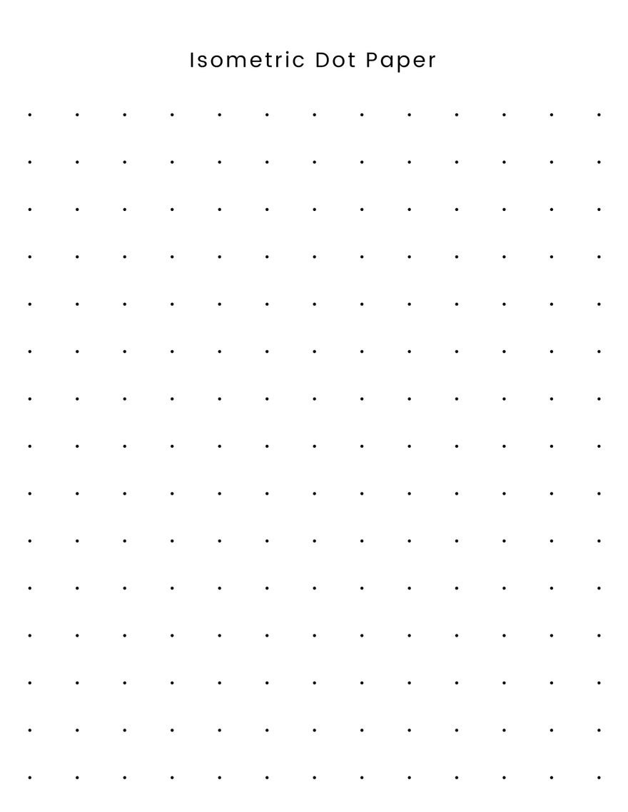 Main - Black 1 CM Isometric Dot Paper Template PDF