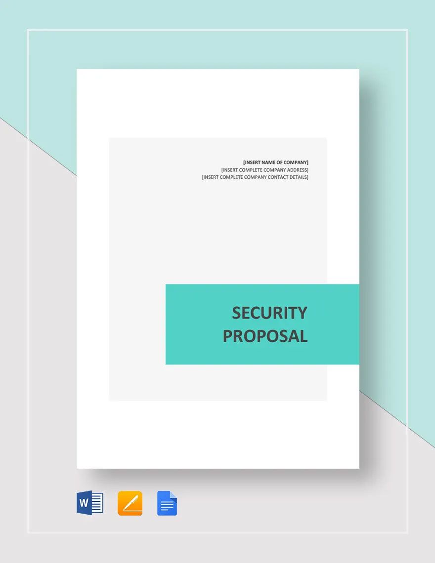 Security Proposal Template in Word, Google Docs, Apple Pages