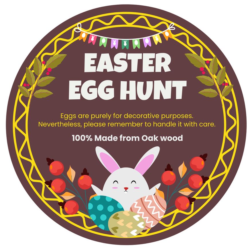 Easter Egg Hunt Label in Word, Google Docs, Illustrator, PSD