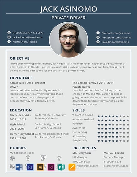Free Driver Resume Template