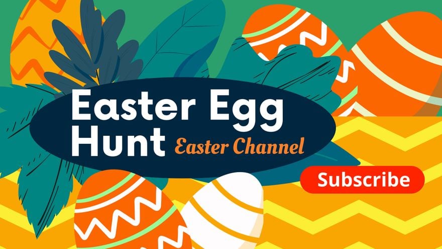Free Easter Egg Hunt Youtube Banner in Illustrator, PSD, EPS, SVG, PNG, JPEG