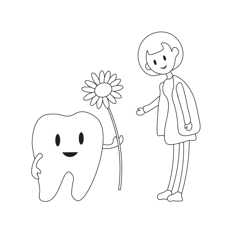 National Dentist's Day Drawing Vector