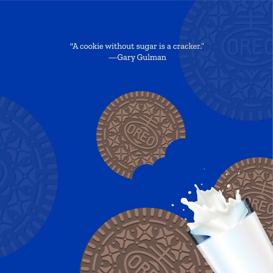 Free National Oreo Cookie Day Quote Vector