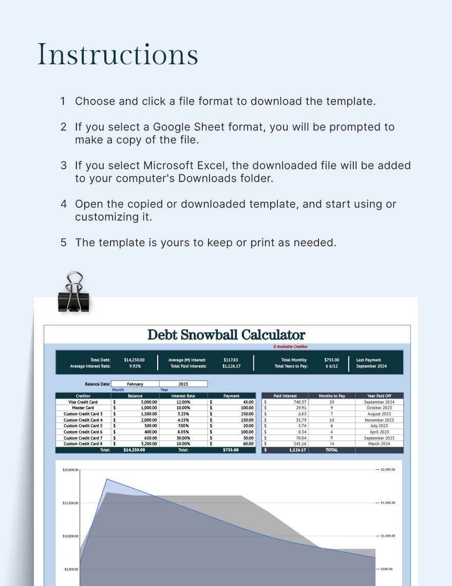 Free Debt Snowball Calculator Google Sheets Excel Template Net Free Debt Snowball Calculator Google Sheets Excel Template Net