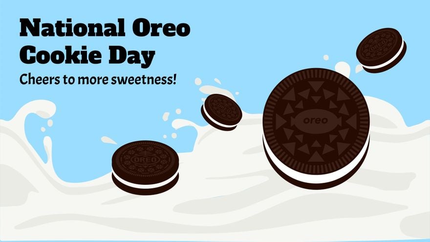 Free National Oreo Cookie Day Banner Background