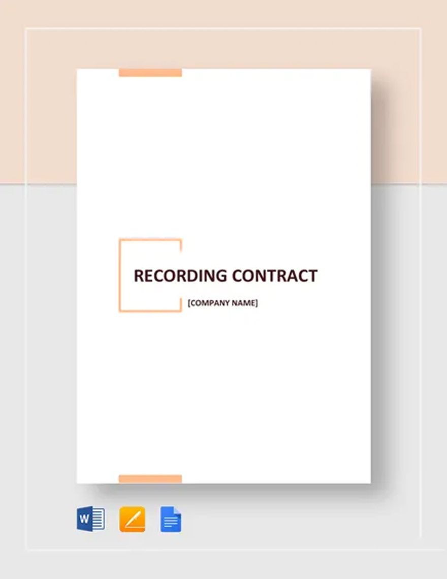 Recording Contract Template